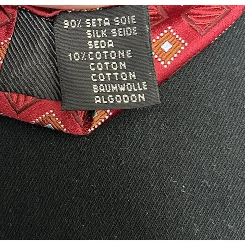 Ermenegildo Zegna Men’s Red Silk Print Tie Worn Once